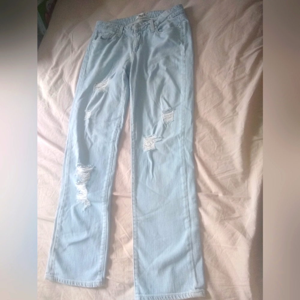 Paige Porter Relaxed Straight Jeans Sz. 24 Light Wash 90s fit Distressed